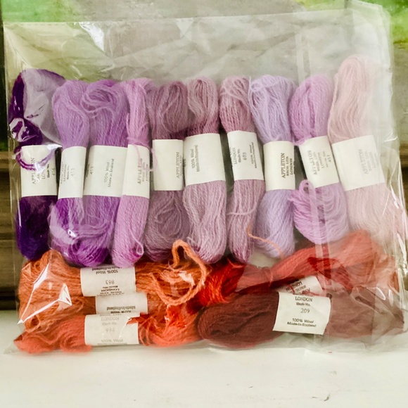 Appleton Yarn of London Wool Needlepoint Tapestry Thread Lot of 16 Purple Orange - Picture 9 of 11